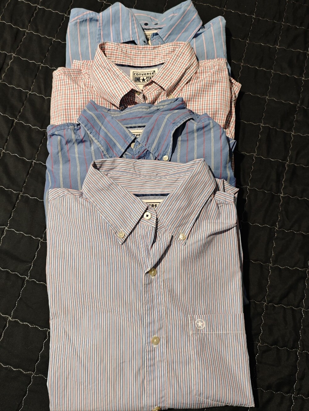 Lot of 4 Converse One Star Men's Stripes Button-Down Shirts Size L
